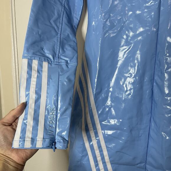 Ivy Park & Adidas Full Zip Latex Dress Light Blue & White Size Small - Picture 5 of 10